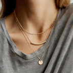 Aisansty Dainty Layered Choker Necklaces Handmade Coin Tube Star Pearl Pendant Multilayer Adjustable Layering Chain Gold Plated Necklaces Set for Women - color: Gold, style: Chain,Elegant,Gold Plated,Simple