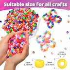 Praisebank Pony Beads, 1200pcs 6x9mm, Wholesale Beads, Bracelets Jewelry Making, Arts & Crafts(Silver) - color: Silver Color, size: Small Size