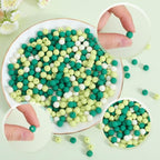 1 Box 500Pcs Matte Round Beads 8mm Acrylic Bead Bulk Plastic Green Frosted Pastel Matte Mix Bubblegum Loose Spacer Beads for Bracelets Necklaces Earrings Jewelry Making Beading Supplies - color: Sea Green