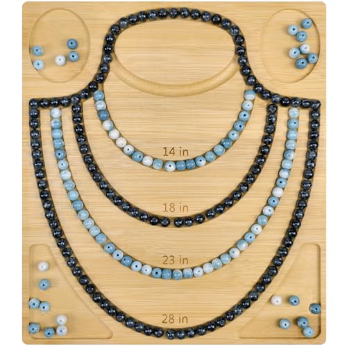 Petoysoso Bead Boards for Jewelry Making,Bamboo Necklace Making Supplies,Jewelry Making Supplies,Bead Board Tray - size: Necklace-S1