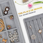 Houseables Jewelry Drawer Organizer, Jewelry Organizer For Drawer, Velvet Tray, Box Divider Inserts, Box Inserts, Flat Stackable Trays, Earring, Ring, Necklace, Bracelet, Display, Vanity Dresser, Safe