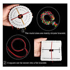 Comidox 4Pcs Kumihimo Disk Braiding Wheel Lightweight & Convenient Friendship Bracelet Disc Square & Round Kumihimo Supplies for Beading & Bracelet Weaving Kit DIY