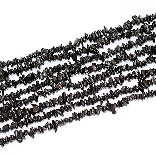 5-8mm Natural Black Tourmaline Gemstone Chips Loose Beads Semi Precious for Jewelry Making DIY Handmade Craft Supplies 1 Strand per Bag Approxi 34" - color: Black Tourmaline Chips
