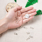 Fashewelry 200pcs Brass Pendant Pinch Bails Silver 8x5mm Inner Diameter Dangle Charm Clasp Clip for Top Drilled Bead Necklace Earring Jewelry Making Pin:0.9MM - color: Silver