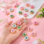 Cheriswelry Cup Cake Resin Pendants Lovely Food Sweet Dessert Dangle Charms Links Hanging Ornament with Metal Loop Fruit Pendants for Key Chains Bracelet Necklace Jewelry Making - color: Mixed Color-Donut