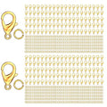 MKCYD 700Pcs Lobster Claw Clasps and Open Jump Rings Set, 14K Gold and Silver Necklace Clasps and Closures Lobster Parrot Trigger Clasp for Jewelry Making - color: Gold