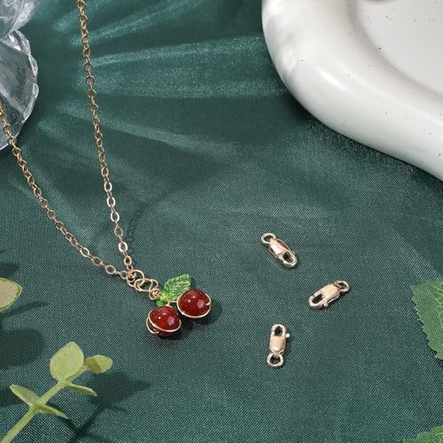 SUNNYCLUE 1 Box 4Pcs 14K Gold Filled Lobster Clasp Lobster Claw Clasps 0.33in Small Brass Spring Links Connector Trigger Snap Jewelry Findings for Jewelry Making DIY Necklace Bracelet Crafts Supplies - size: 0.33in