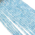 Natural Stone Beads Faceted Square Shape Blue Topaz Crystal Beads for Jewelry Making Necklace Craft Gift 5x5mm