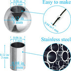 Ourtroness 200 Pieces Round Spacer Beads and 200 Pieces Long Tube Beads 3mm 304 Stainless Steel Loose Bead Smooth Charm Bead for DIY Craft Jewelry Making - color: 3mm Silver Beads