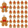 Augshy 64 Pcs Gingerbread Man Charms, Christmas Gingerbread Resin Charm Beads Gingerbread Man Figurines Christmas Pendant Ornament for DIY Crafts Bracelet Necklace Jewelry Making Decorations - style: Gingerbread Man Style