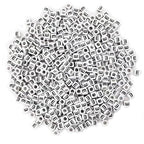 600PCS 6x6mm Square Acrylic Letter Beads E for Friendship Bracelets Jewelry Making, White Acrylic Cube Base with Black Alphabet Beads for DIY Crafts Bracelets Necklaces Key Chains Phone Lanyard - color: Letter E(Black on White)
