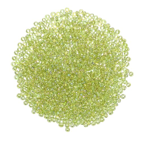 uxcell 2000 Pcs Glass Seed Beads Bulk, 2mm Mini Glass Bugle Beads for DIY Earrings, Necklaces, Bracelets, Jewelry Making, Light Green - color: Light Green, size: 2mm