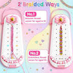 2-in-1 Friendship Bracelet Making Kits: DIY Art and Crafts Jewelry String Braiding Set Toys with Storage Box for Kids - Christmas Birthday Gifts for Girls Age 6 7 8 9 10 11 12 Year Old - White - style: White