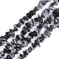 GEM-Inside Crystal Stone Chips for Jewelry Making Genius Gemstone Freeform Loose Beads with Hole for Bracelet Necklace Making Adults 34" (Snowflake Obsidian, 7-8mm) - color: Snowflake Obsidian
