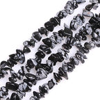 GEM-Inside Crystal Stone Chips for Jewelry Making Genius Gemstone Freeform Loose Beads with Hole for Bracelet Necklace Making Adults 34" (Snowflake Obsidian, 7-8mm) - color: Snowflake Obsidian