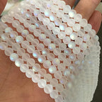 200 Pcs Matte Crystal Glass Beads Mermaid Aurora Beads with Hole Jewelry Making Crafts DIY 6mm - size: 6mm