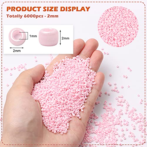 10000pcs 2mm Cream Pink Glass Seed Beads - Round, Perfect for DIY Craft Projects, Jewelry Making, Cloth Embellishment - color: Cream Pink, size: 2mm