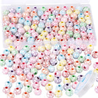 100pcs Rainbow Soccer Beads with 5.5 Yard Elastic Rope,Acrylic Sports Beads DIY Spacer Bead for Necklace Bracelet Keychains Handmade Jewelry Making Accessories Craft Supplies,12mm (Soccer) - color: Rainbow Soccer
