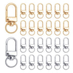30PCS Gold and Silver Metal Lobster Claw Clasps, Swivel Lanyard Snap Hooks for Jewelry Making, Keychain, Bags, DIY Crafts and More - color: Silver+Gold