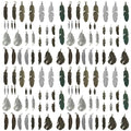 Youdiyla 32pcs Alloy Ancient Silvery Ancient Cyan Feather Series Pendant Jewelry Making DIY Keychain Earrings Pendant Various Design Charms for Jewelry Making Bracelets Necklace (M17) - color: M17