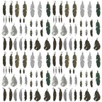 Youdiyla 32pcs Alloy Ancient Silvery Ancient Cyan Feather Series Pendant Jewelry Making DIY Keychain Earrings Pendant Various Design Charms for Jewelry Making Bracelets Necklace (M17) - color: M17