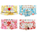 Twinfree Bohemia Beaded Bracelet for Women, Polymer Clay Stretch Bracelets - color: color 25