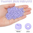 2200pcs Glass Seed Beads Bulk, 4mm 6/0 Pony Beads Bulk for Jewelry Making Mini Spacer Beads Loose Beads Craft Small Glass Seed Beads for DIY Bracelet Wrist (Lavender) - color: Lavender