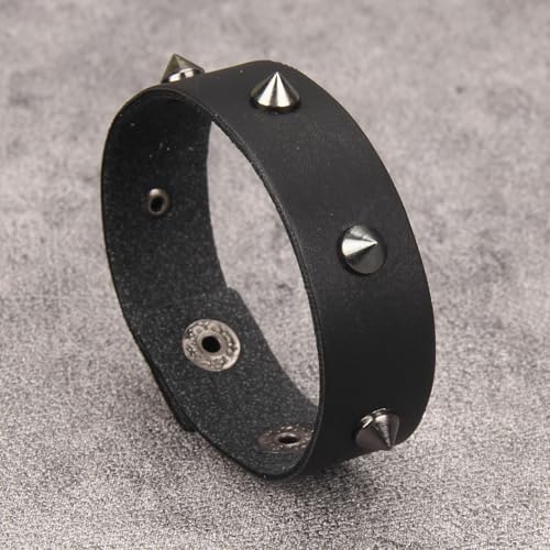GelConnie Leather Cuff Bracelet Punk Braided Bracelets Rock Leather Wristbands Faux Mens Leather Bracelet Gothic Viking Bangle Adjustable Wrap Bracelet for Women,Men - color: MLPB119-Black