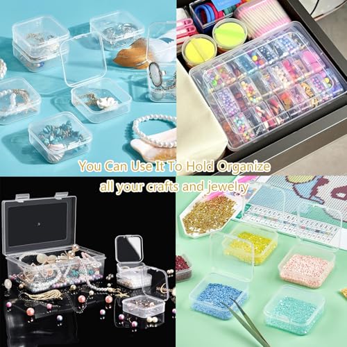 31-Slot Clear Plastic Bead Organizer Box with Hinged Lids - Portable Craft Storage Container for Jewelry Making, DIY Crafts, Nail Art & Small Parts