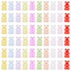 150Pcs Acrylic Gummy Bear Beads Clear Fake Gummy Bear Cute Candy Animal Kandi Bracelet Beads Flat Back Cabochons for Crafts DIY Jewelry Making Supplies 10 Colors 18x12mm - color: 11 Colors