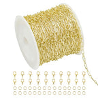 Crisjanggo 32.8 Feet Gold Paperclip Chains for Jewelry Making 14K Gold Plated Brass Jewelry Making Chains Roll Bulk for Bracelet Women DIY Craft Chain - color: 1:1 Paperclip Gold