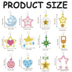 BEUNITONE 12 Pairs Crystal Star Diamond Art Earring Making Kits for Adults, DIY Drop Dangle Earring Making Supplies Kit, Fun Duck Art Earrings Ornament for Women Birthdays Holiday Handmade Gift - style: Star