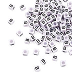 FASHEWELRY 300Pcs Cube White Acrylic Letter Beads 6x6mm Letter B Alphabet Beads for DIY Bracelet Necklace Jewelry Making - color: Letter B, size: 6x6x6mm