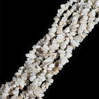 LAIDANLA White Howlite 400pcs Natural Chip Stone Beads 5-8mm Healing Crystal Irregular Gemstones Drilled DIY Loose Rocks Bead Crystal for Bracelet Earrings Necklace Jewelry Making Crafting - color: ZC-White Howlite