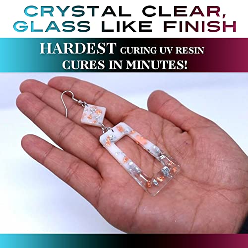 Counter Culture DIY Clear UV Resin, 4 oz, Quick Art Supplies for Coating & Casting, Great for Jewelry, Keychains - Epoxy Glue Cures Hard, No Sticky Residue - size: 4 oz