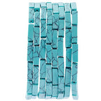 Natural Blue Turquoise Rectangle Tube Beads 4x13mm 38cm/str Loose Semi Gemstone Stone Beads for Making Bracelets Necklace Earrings - color: Blue Turquoise, size: 4x13mm Rectangle