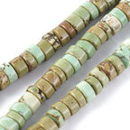 Craftdady 85Pcs 4mm Natural Turquoise Heishi Coin Disc Stone Beads Flat Round Disk Gemstone Loose Beads for Jewelry Craft Necklace Bracelet Making Hole: 0.8mm - color: Dark Seagreen, 4mm