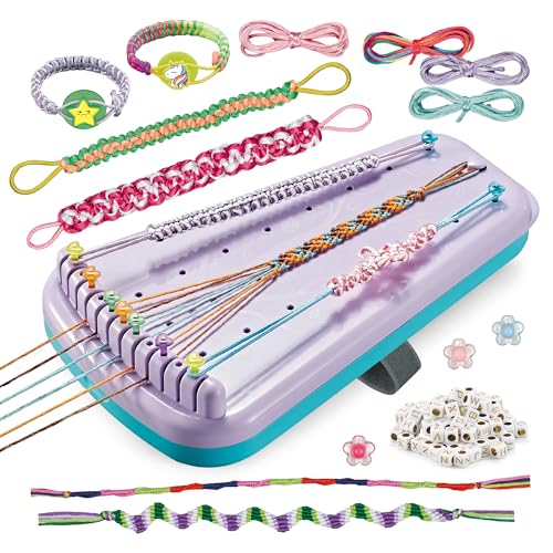 Chilpals Friendship Bracelet Making Kit for Girls 8-12, DIY String Bracelet Maker & Jewelry Craft Kits - Innovative Leg-Strap Design, Birthday Gifts Ideas for Kids Ages 7 8 9 10 Year Old (Purple) - color: Purple