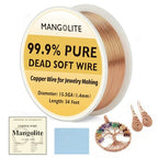 15.5 Gauge/1.4mm Copper Wire for Jewelry Making – 34 Feet Single Spool with Polishing Cloth & COA – 99.9% Pure Dead Soft Bare & Skin Safe Uncoated Craft Wire for Sculpture & Medium Jewelry - size: 15.5 Gauge, style: 5 Ounces