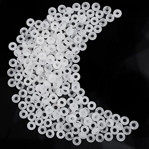 TUMBEELLUWA Natural Gemstone Beads for Jewelry Making, Rondelle Large Hole Loose Beads Pack of 15, Rock Crystal(8x14 mm) - color: Pure white