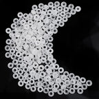 TUMBEELLUWA Natural Gemstone Beads for Jewelry Making, Rondelle Large Hole Loose Beads Pack of 15, Rock Crystal(8x14 mm) - color: Pure white