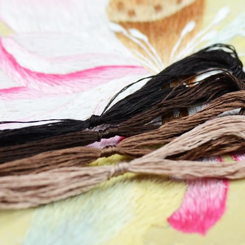4 Skeins Mulberry Silk Floss Embroidery Thread Floss-Cross Stitch Threads China Silk Woven Jewelry Threads DIY Sewing Kits (04) - color: 04