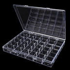 Noverlife 36 Grids Clear Plastic Jewelry Organizer Box, Nail Charm Holder Double Buckle Bead Organizer Storage Container Box, Empty Nail Box Organizer Earring Display Case Acrylic Bead Box for Women - size: 36 Grids - 1 Pack