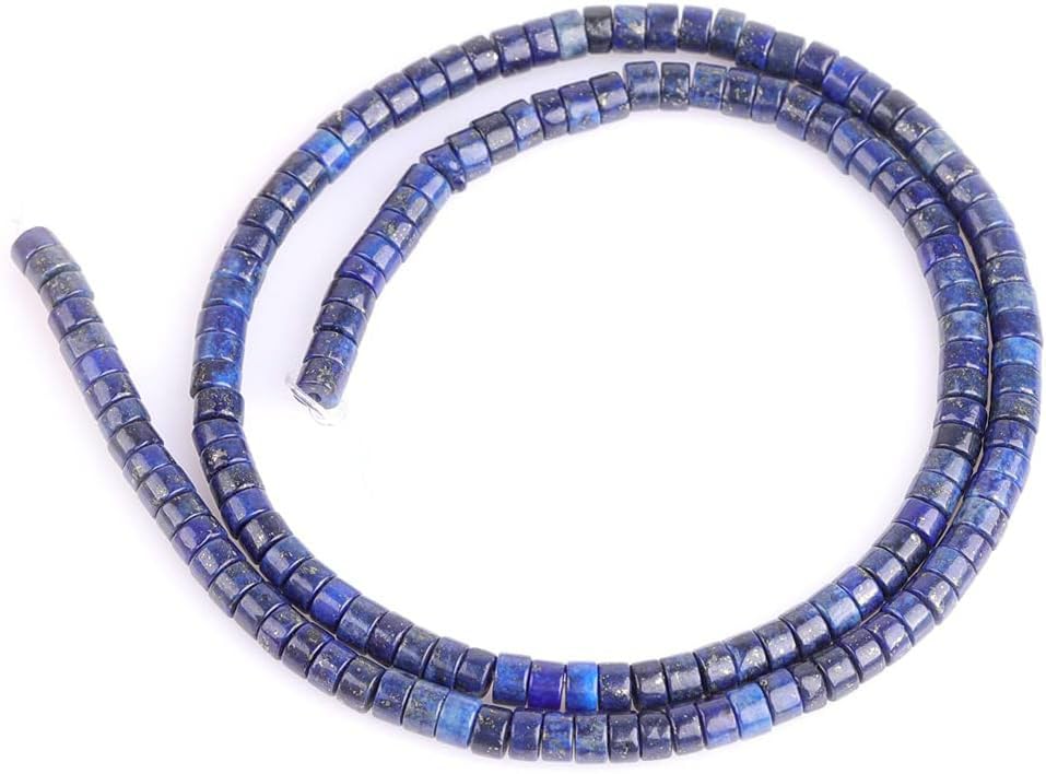 155pcs 4x2mm Natural Lapis Lazuli Heishi Disc Rondelle Spacer Stone Semi Precious Gemstone Loose Beads for Jewelry Making 15 Inch - color: Lapis Lazuli, size: 4x2mm