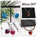 Lezam 24 Pieces Healing Crystal Heart Moon Cross Shaped Pendants Necklace Charms for DIY Jewelry Making Natural Quartz Stones Chakra Love Beads Bulk - color: 24Pcs-C
