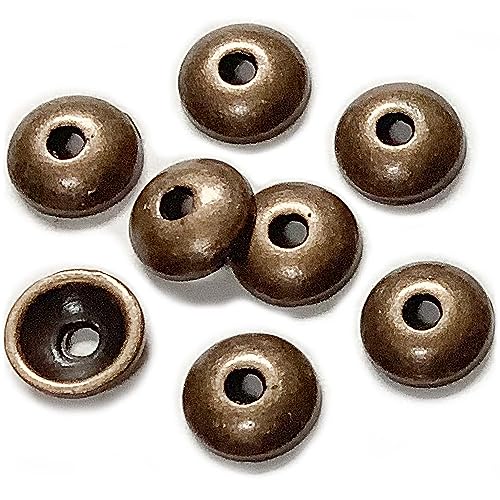Heather's cf Flower Bead Caps Custom Fancy Charm Jewelry Making Spacer Kit Findings Bulk Vintage for Bracelets Earrings Necklaces Rings Beading Supplies Craft Non Tarnish DIY (Smooth Copper - 400 Pcs) - color: Smooth copper - 400Pc