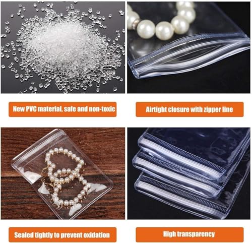 GSXRB Thicken PVC Anti Tarnish Jewelry Bags,Jewelry Bags Clear Plastic.Rectangular Jewelry Pouch for Necklace (2.36 * 9IN) - size: 2.36 * 9IN