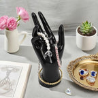 Okllen 4 Pack Female Mannequin Hand, Hand Ring Display Stand Jewelry Organizer Bracelet Bangle Necklace Holder for Hand Chain, Finger Ring, Glove, White & Black, Right Hands