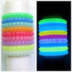Looconi 1000pcs Pony Beads Multicolor Glow in The Dark and Rainbow Elastic String Mixed Colors 6x9mm Acrylic Beads for Jewelry Making - color: Glow+Line