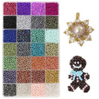 11200pcs Glass Seed Beads for DIY Crafting Bracelet Necklace Embroidery Jewelry Making Supplies (3mm, 400pcs/Color, 28 Colors, Metallic Scheme) - color: Metallic
